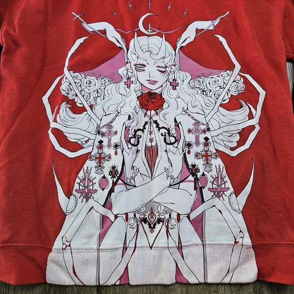 OMOCAT x Vacuumch White Widow Red Sweater Sweatshirt Size Large - Picture 1 of 8